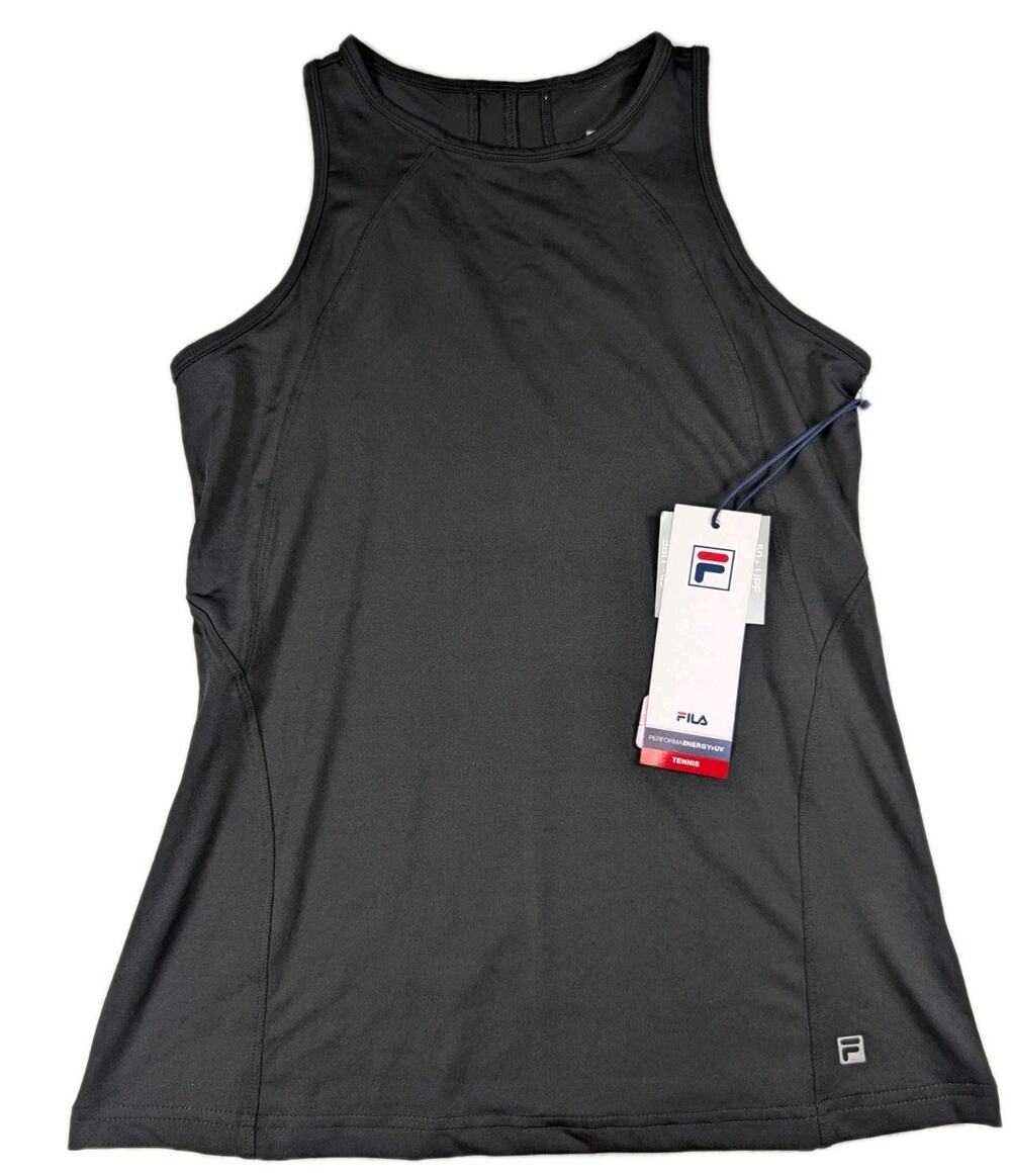 Fila Essentials Full Coverage Womens Size XL Sleeveless Tank Top Shirt Black